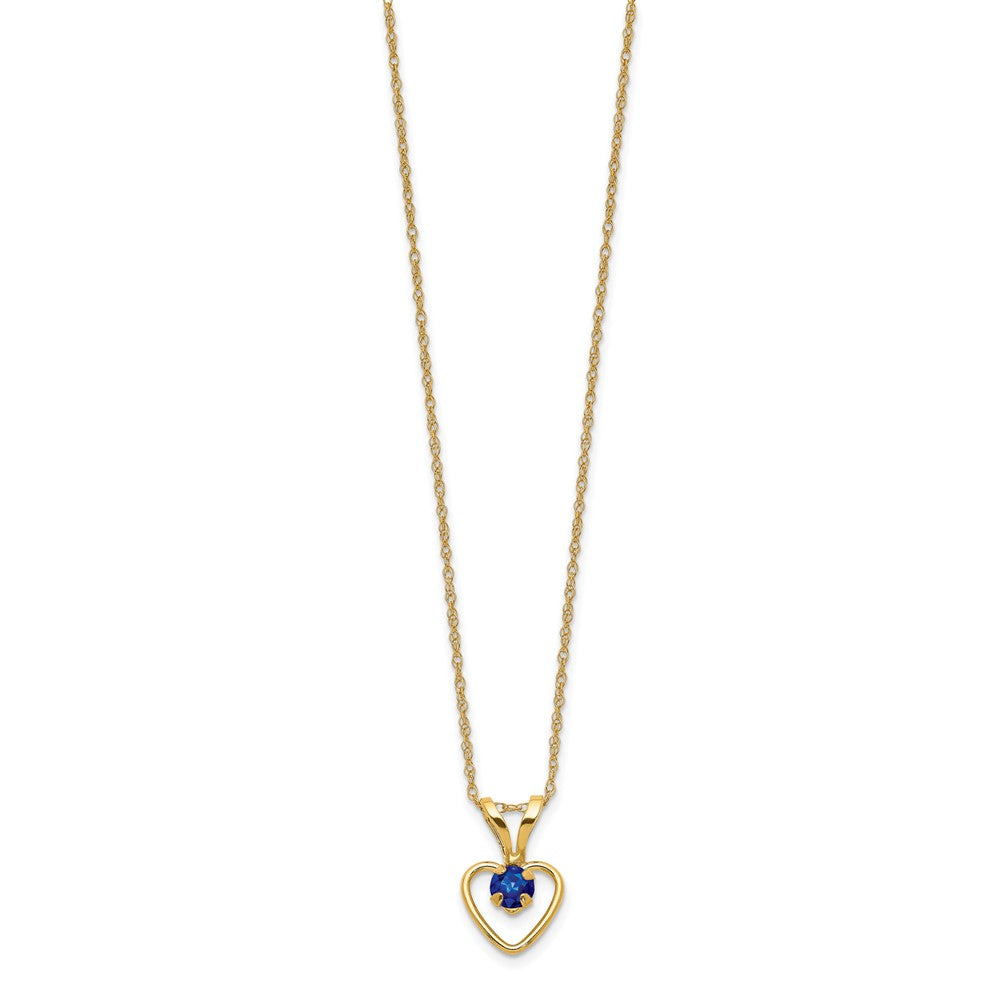 Jellybean Song 14k Madi K 3mm Sapphire Heart Birthstone Necklace