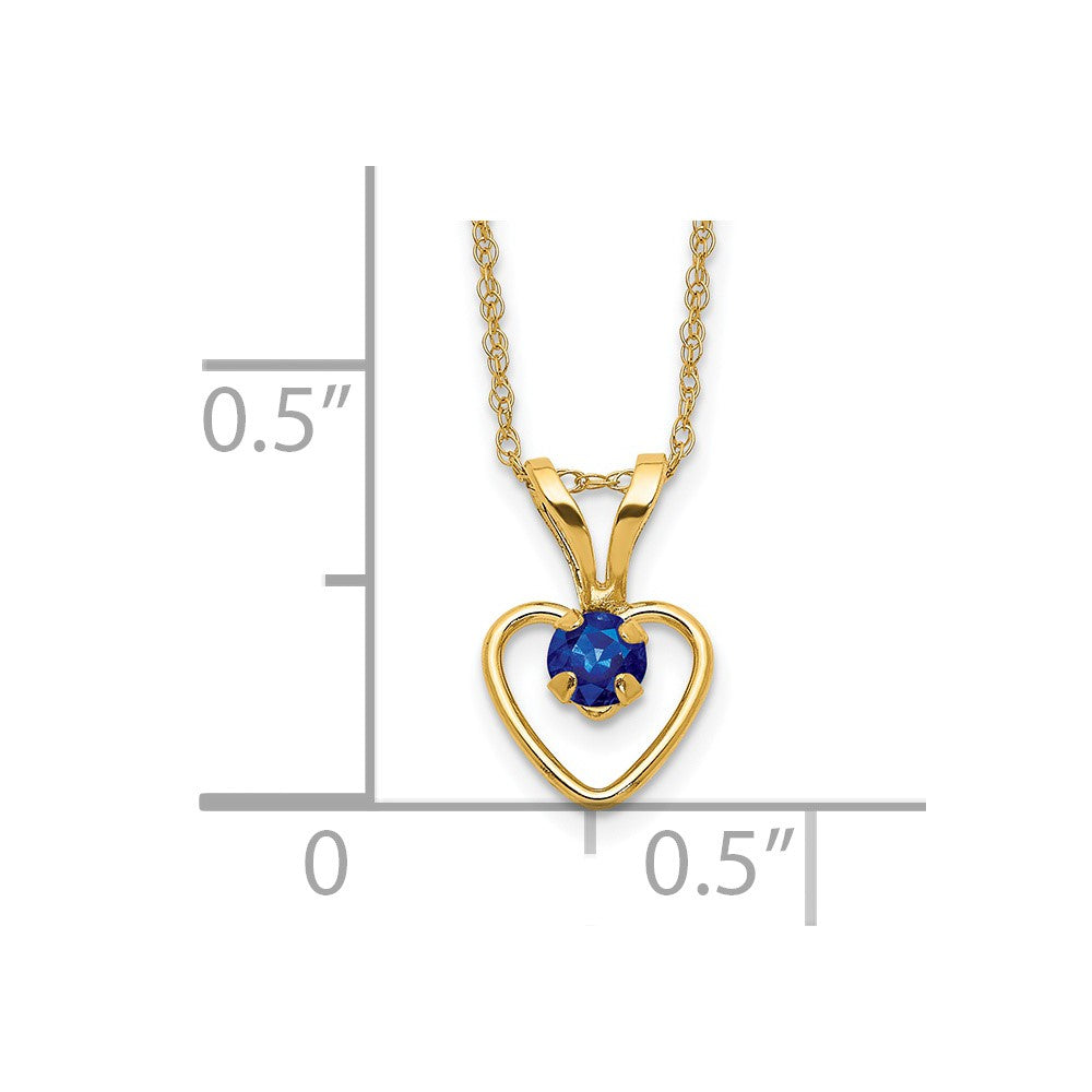 Jellybean Song 14k Madi K 3mm Sapphire Heart Birthstone Necklace
