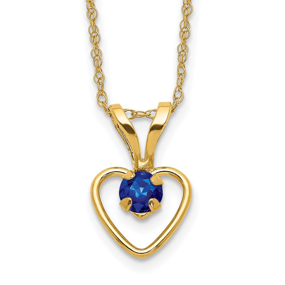 Jellybean Song 14k Madi K 3mm Sapphire Heart Birthstone Necklace