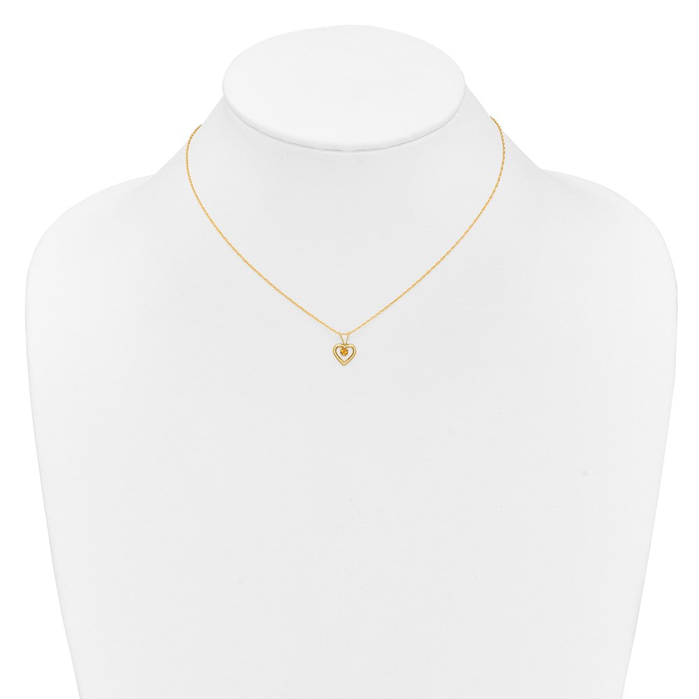 Whimsy Nest 14k Madi K 3mm Citrine Heart Birthstone Necklace
