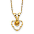 Whimsy Nest 14k Madi K 3mm Citrine Heart Birthstone Necklace