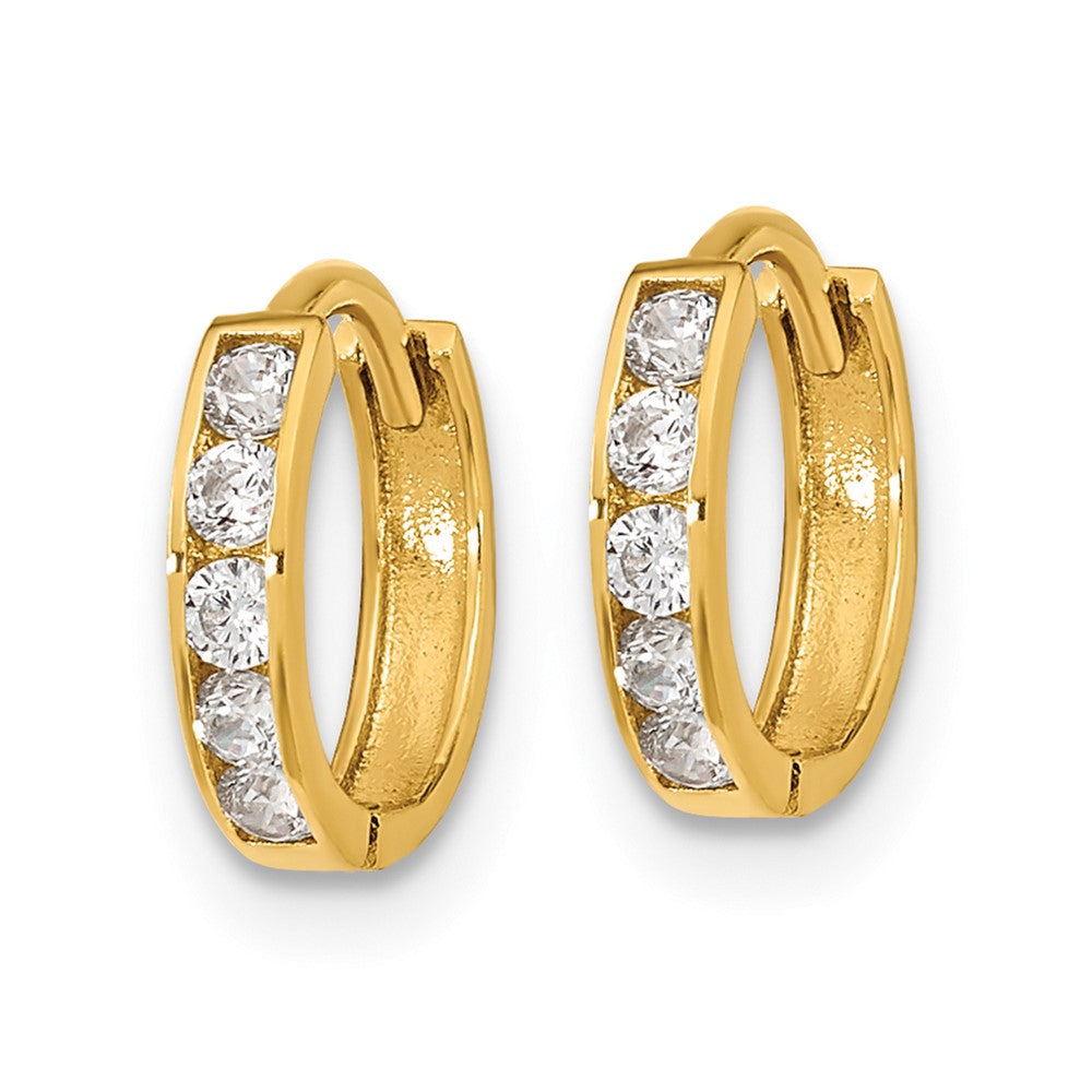 Buddy 14k Madi K CZ Hinged Hoop Earrings