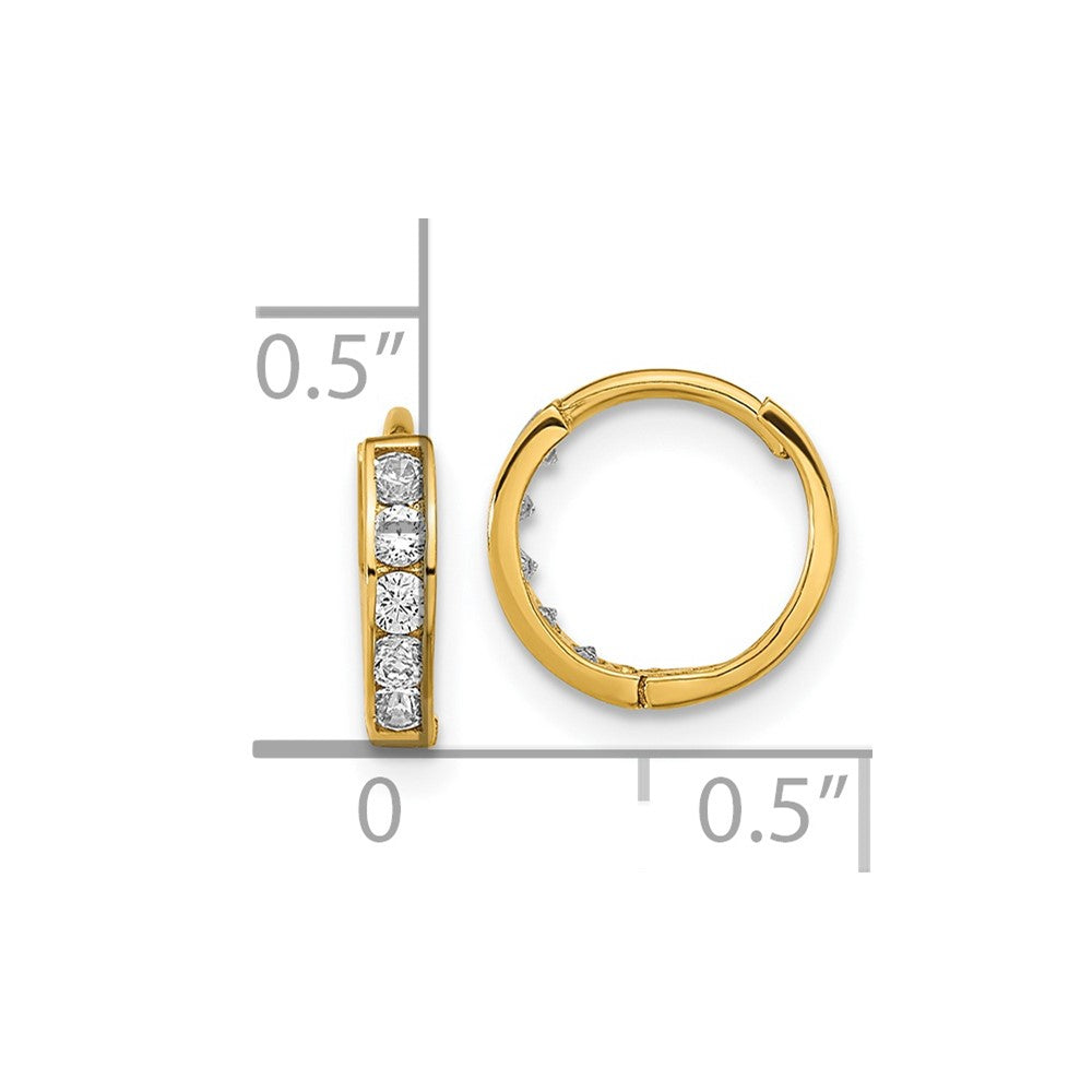 Buddy 14k Madi K CZ Hinged Hoop Earrings