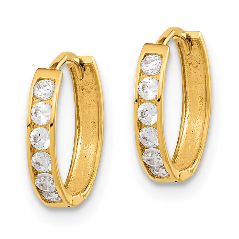 Luna 14k Madi K CZ Hinged Hoop Earrings