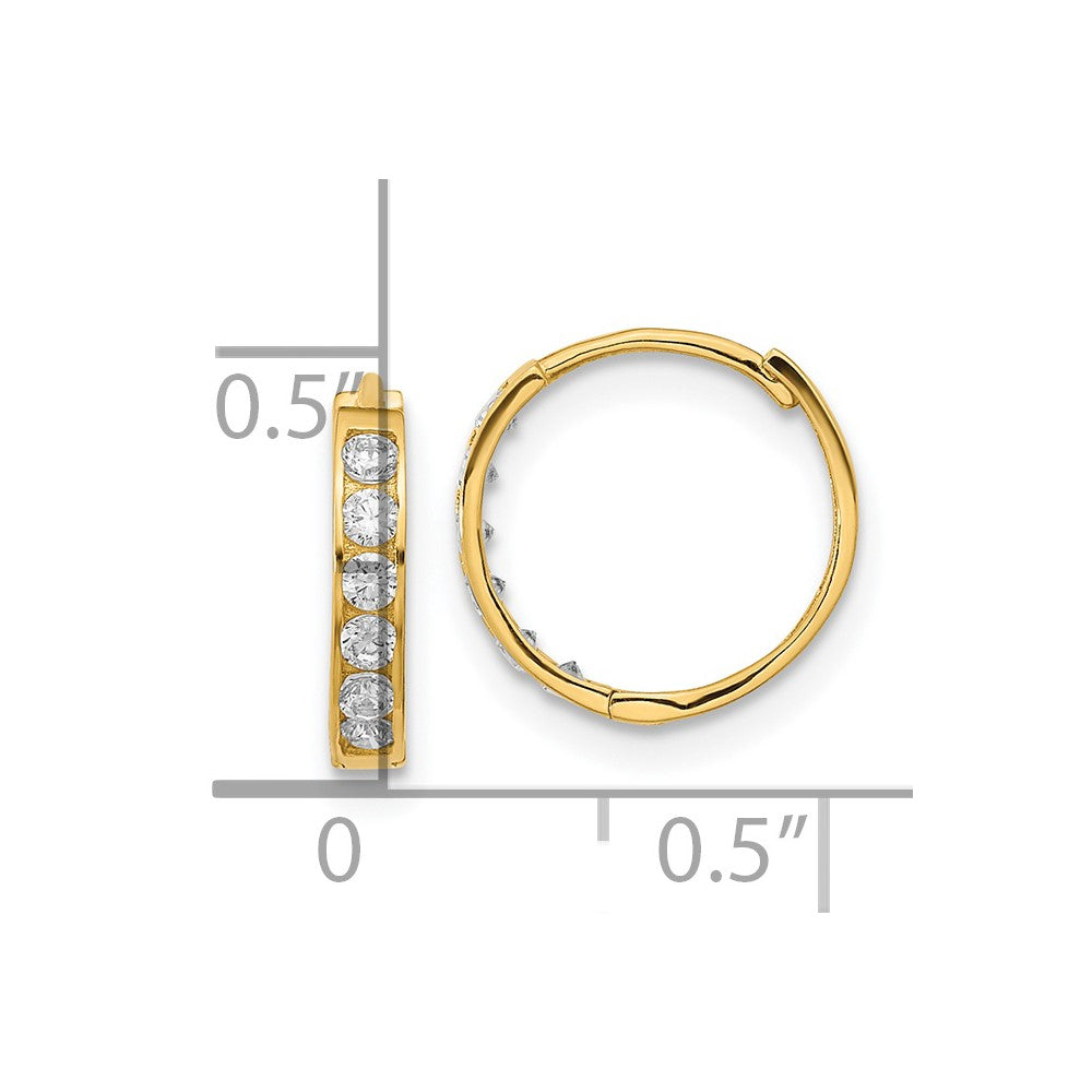 Luna 14k Madi K CZ Hinged Hoop Earrings