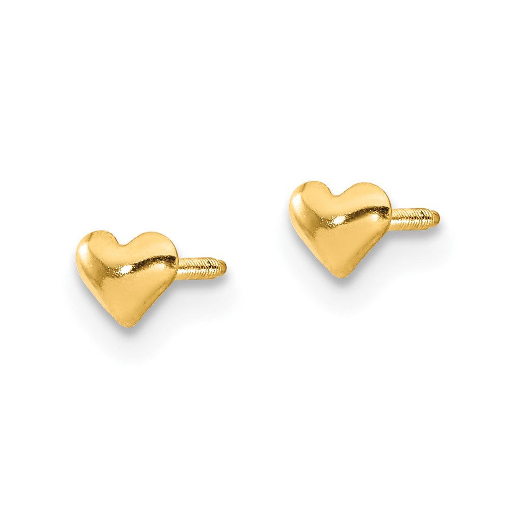 Ripple Puff 14k Madi K Heart Post Earrings