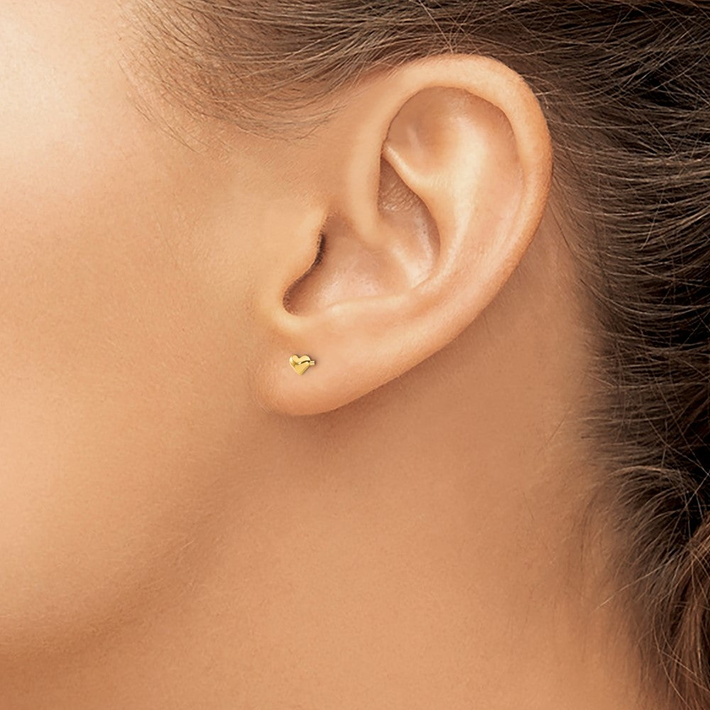 Ripple Puff 14k Madi K Heart Post Earrings