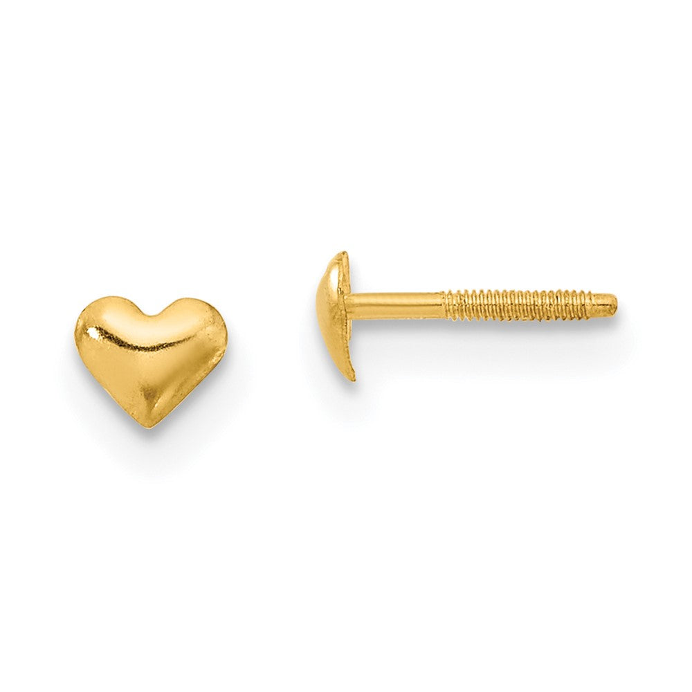 Ripple Puff 14k Madi K Heart Post Earrings