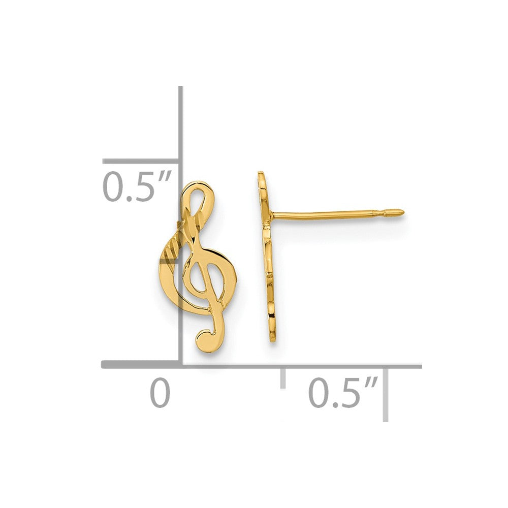 Twinkle 14k Madi K Polished Musical Note Post Earrings
