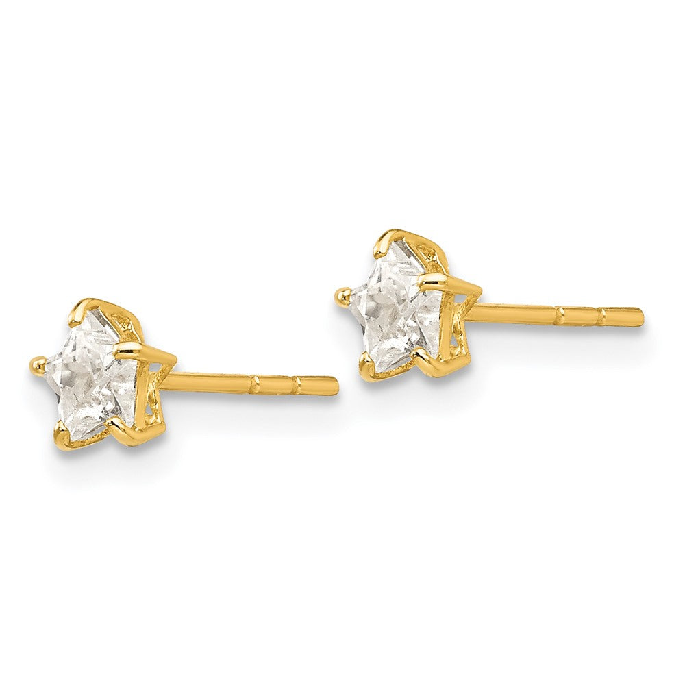Merry Bear 14k Madi K CZ 4mm Star Post Earrings