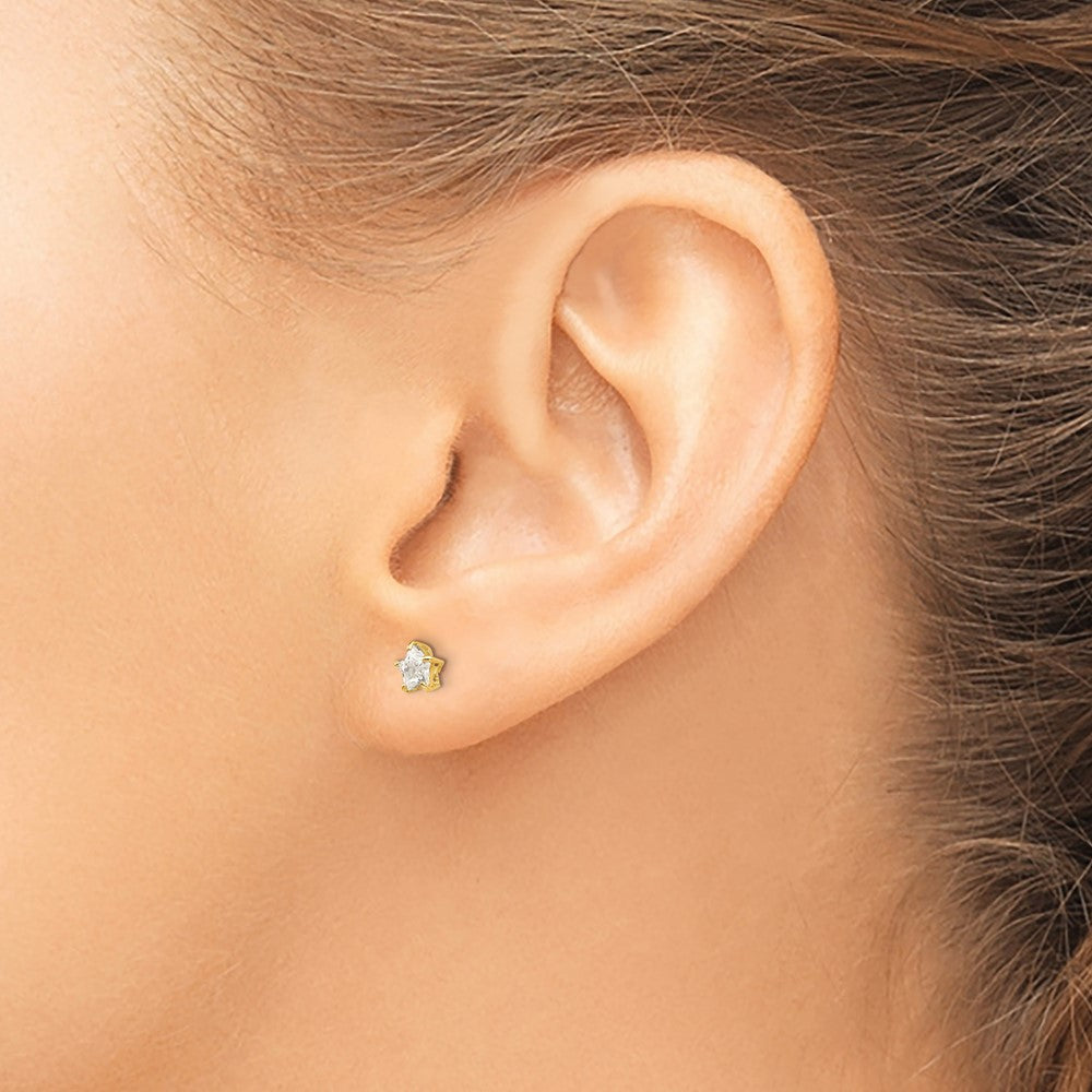 Merry Bear 14k Madi K CZ 4mm Star Post Earrings