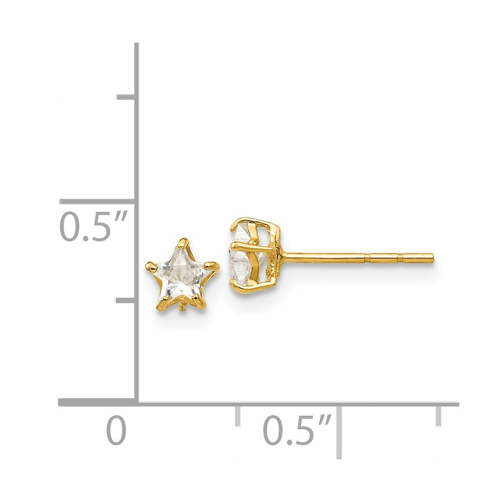 Merry Bear 14k Madi K CZ 4mm Star Post Earrings