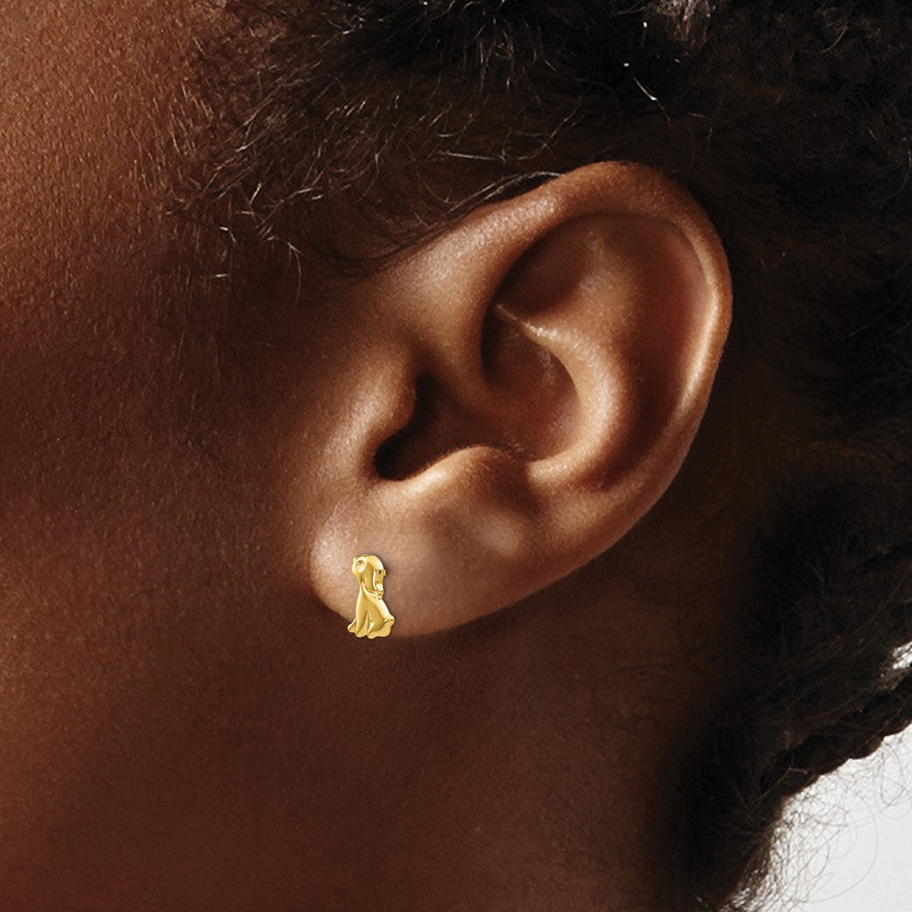 Clover Bug 14k Madi K Sitting Dog Post Earrings
