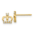 Pixie Bear 14k Madi K CZ Crown Post Earrings