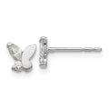 Peanut Pop 14k White Gold Madi K CZ Butterfly Post Earrings