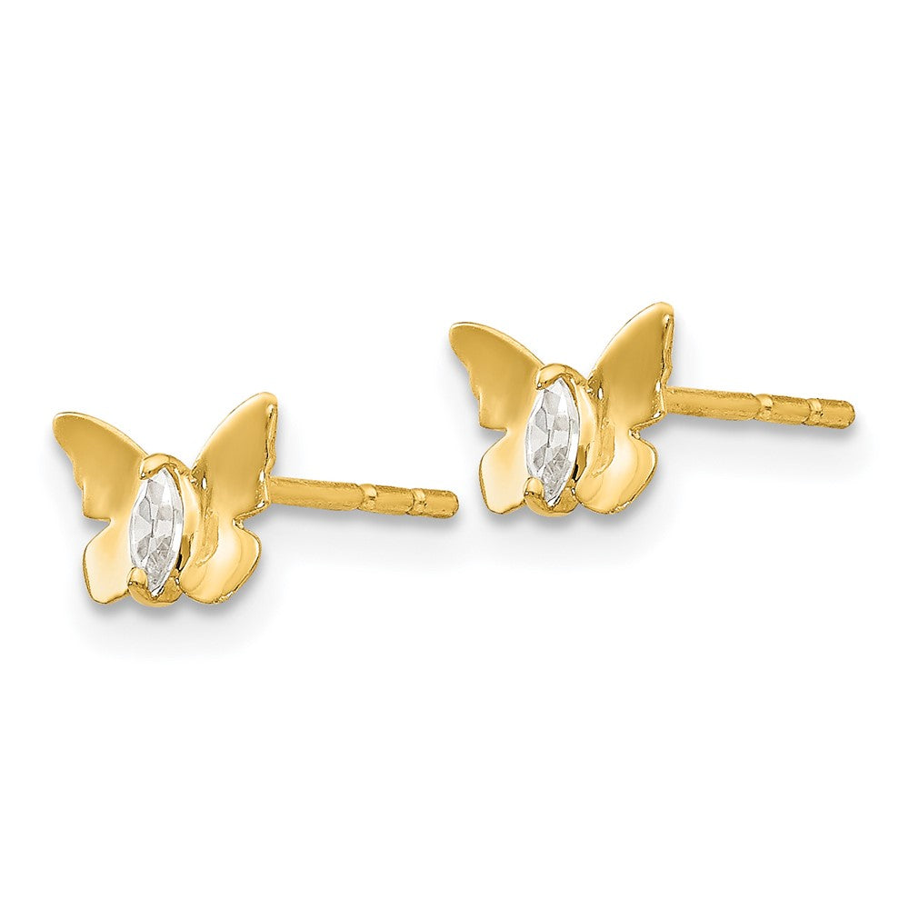 Turtle Drift 14k Madi K CZ Butterfly Baby Post Earrings