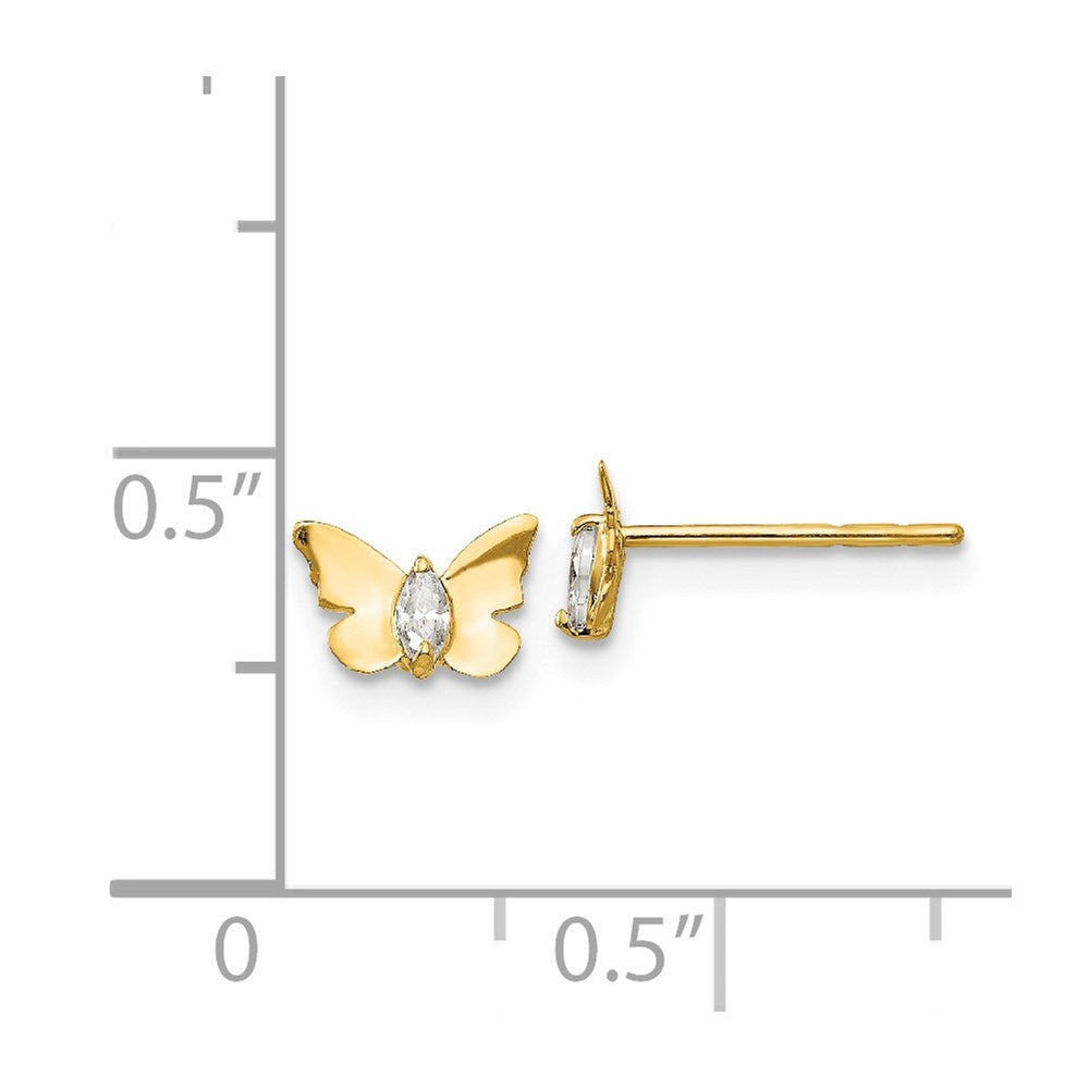 Turtle Drift 14k Madi K CZ Butterfly Baby Post Earrings