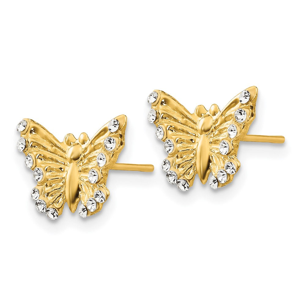 Dreamy Puff 14k Madi K CZ Butterfly Post Earrings