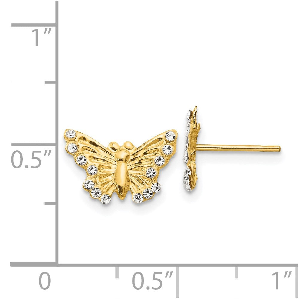 Dreamy Puff 14k Madi K CZ Butterfly Post Earrings