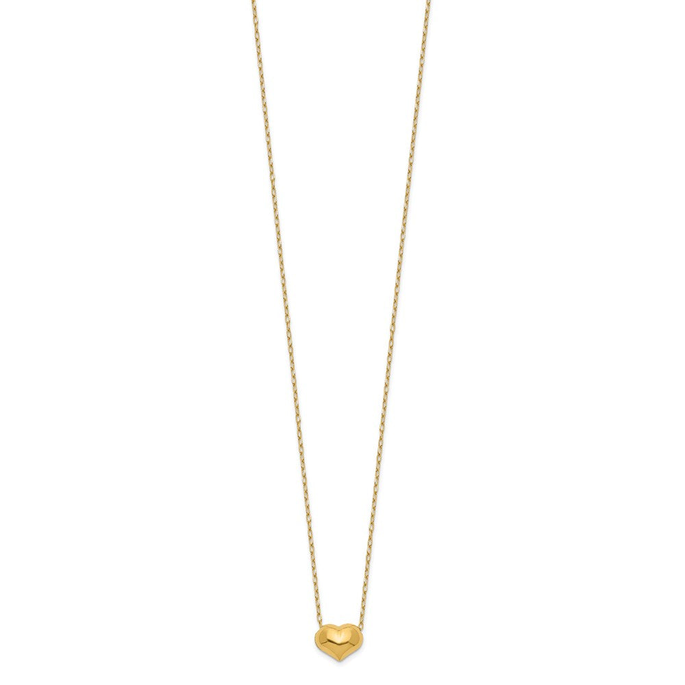 Wobbles Glow 14k Madi K Small Hollow Heart w/ Chain and 1in ext. Necklace