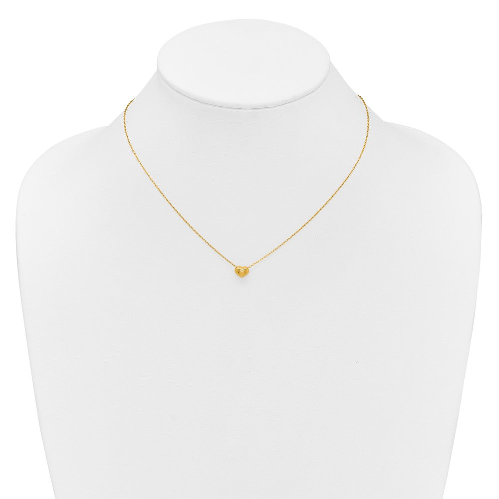 Wobbles Glow 14k Madi K Small Hollow Heart w/ Chain and 1in ext. Necklace