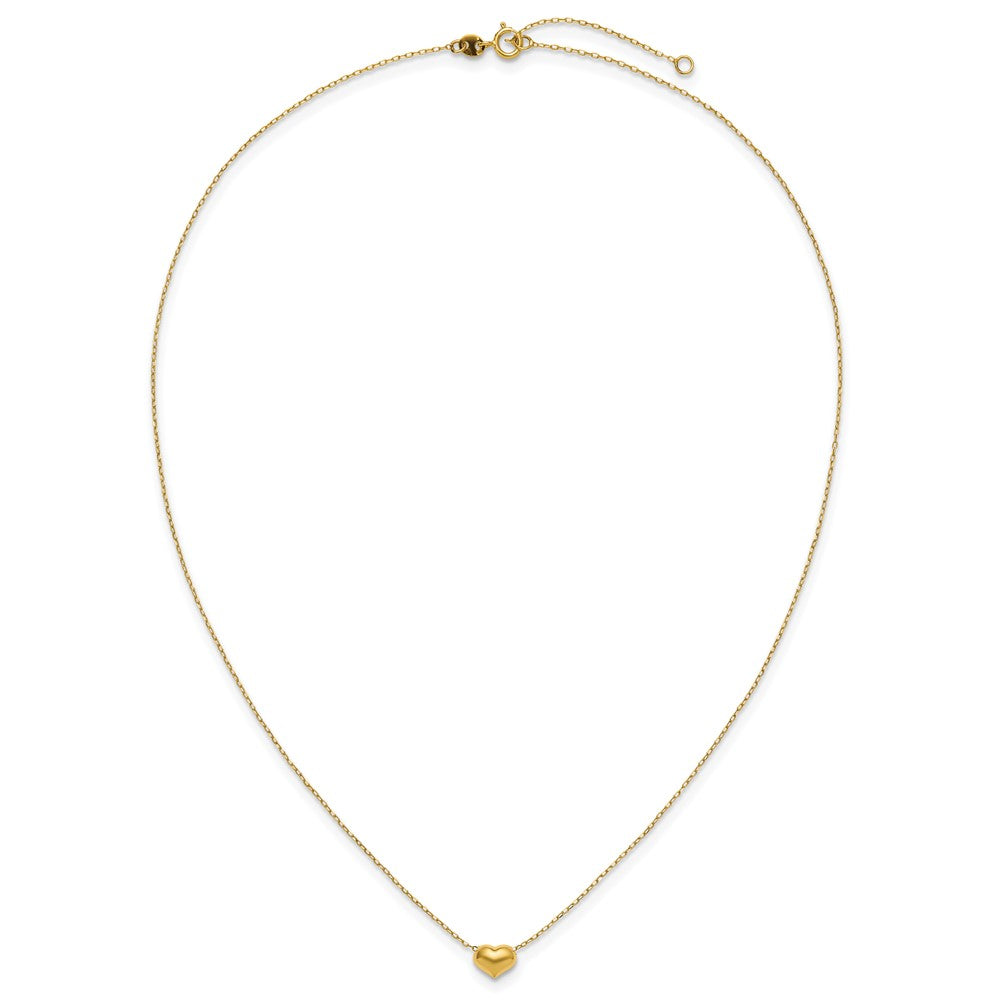 Wobbles Glow 14k Madi K Small Hollow Heart w/ Chain and 1in ext. Necklace