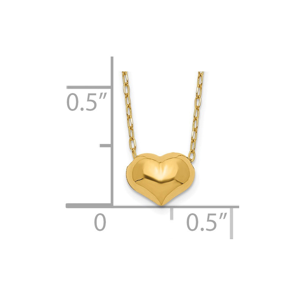 Wobbles Glow 14k Madi K Small Hollow Heart w/ Chain and 1in ext. Necklace