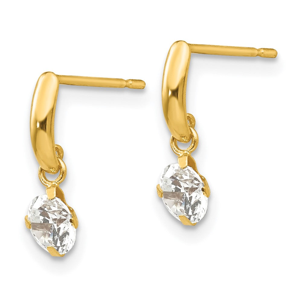 Cocoa Bear 14k Madi K CZ Children's Dangle Post Earrings