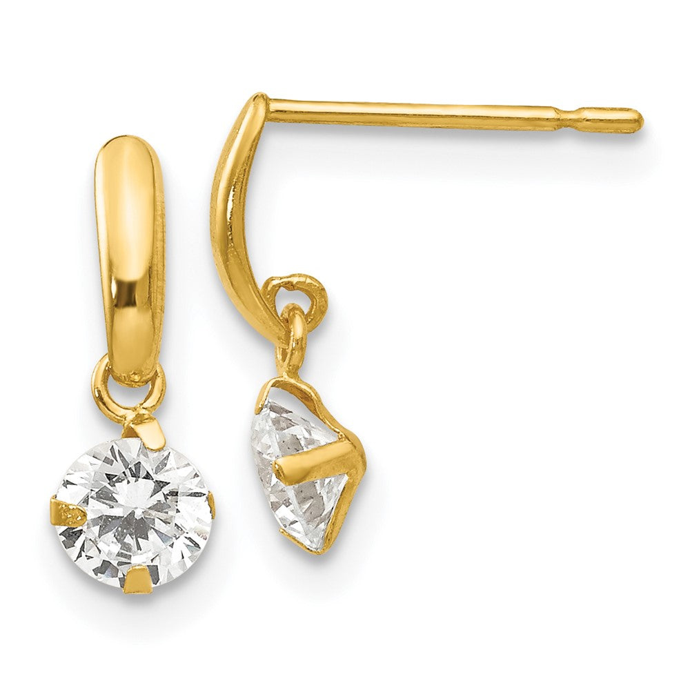 Cocoa Bear 14k Madi K CZ Children's Dangle Post Earrings