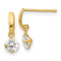Cocoa Bear 14k Madi K CZ Children's Dangle Post Earrings