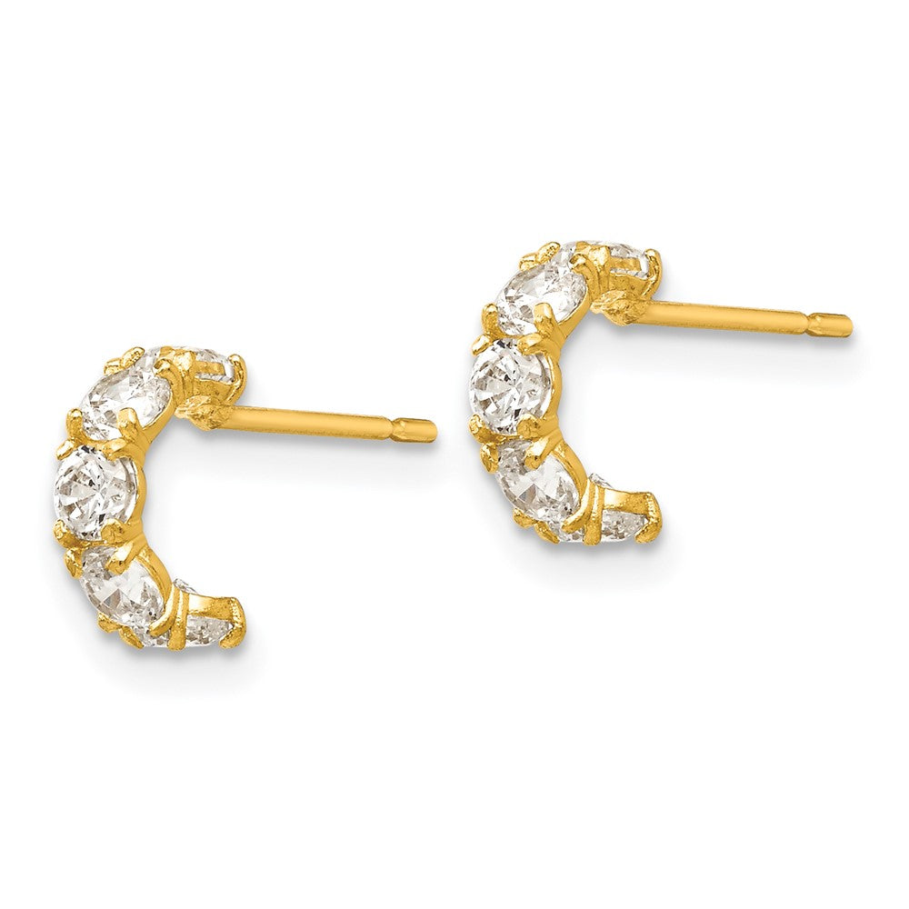 Dreamy Star 14k Madi K CZ Children's Five Stone Hoop Post Earrings