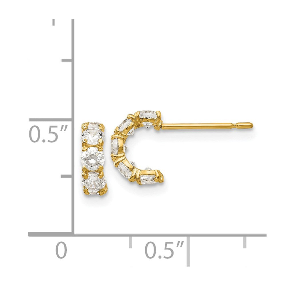 Dreamy Star 14k Madi K CZ Children's Five Stone Hoop Post Earrings