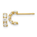 Dreamy Star 14k Madi K CZ Children's Five Stone Hoop Post Earrings
