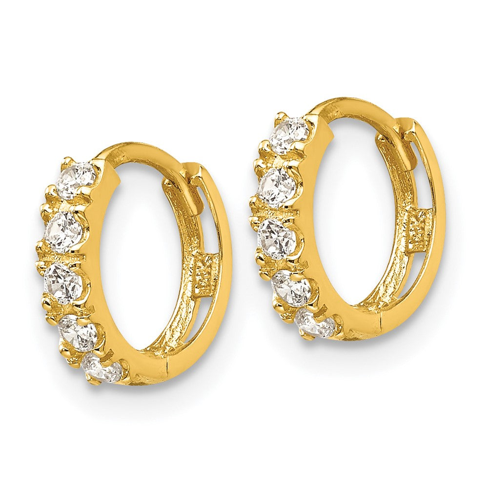 Wiggle Puff 14k Madi K CZ Children's Hinged Hoop Earrings