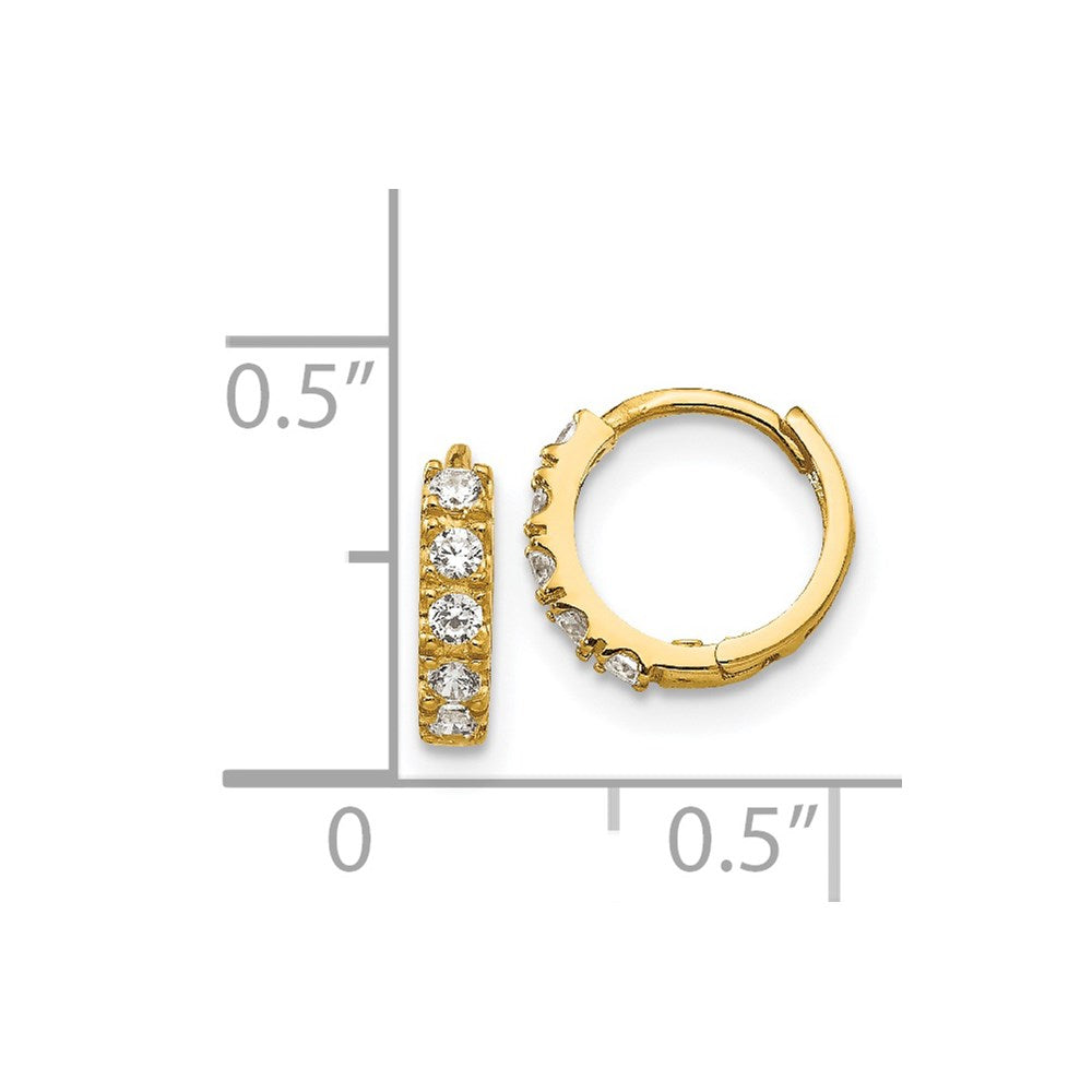 Wiggle Puff 14k Madi K CZ Children's Hinged Hoop Earrings