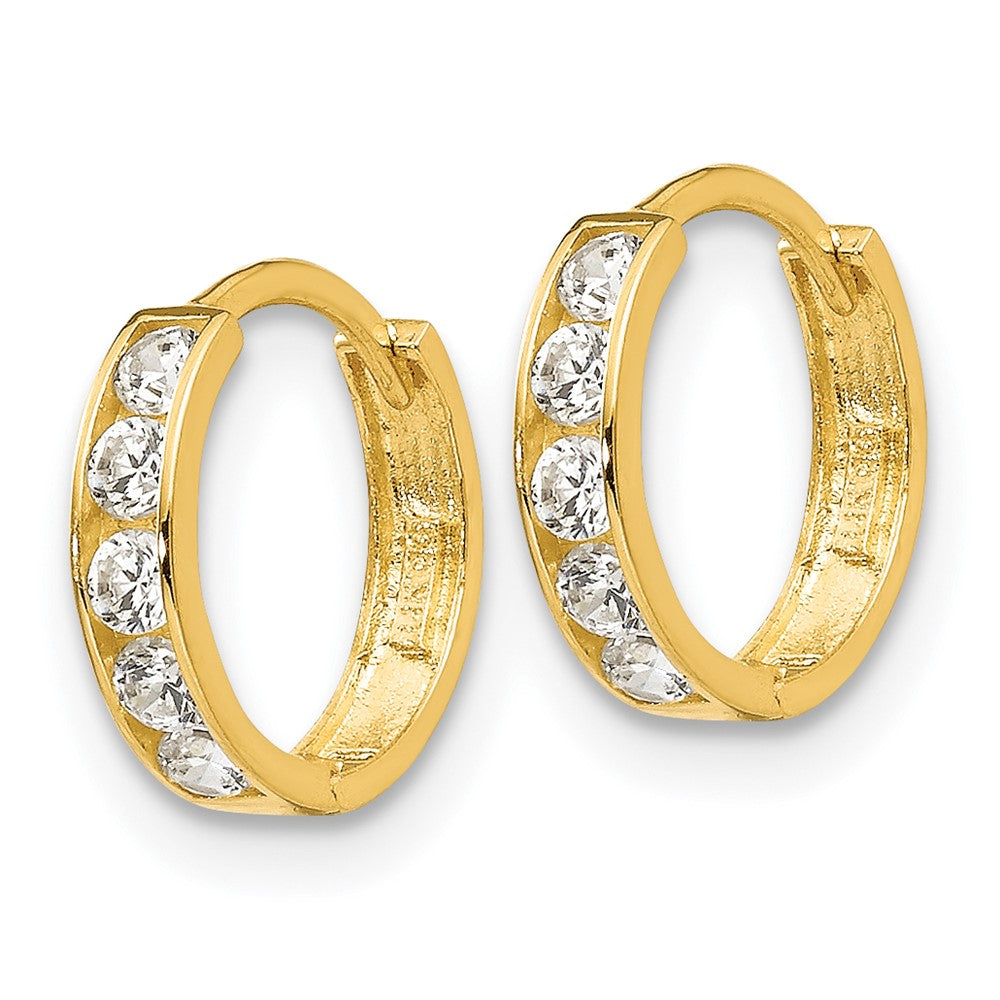 Duckling Cloud 14k Madi K CZ Children's Hinged Hoop Earrings