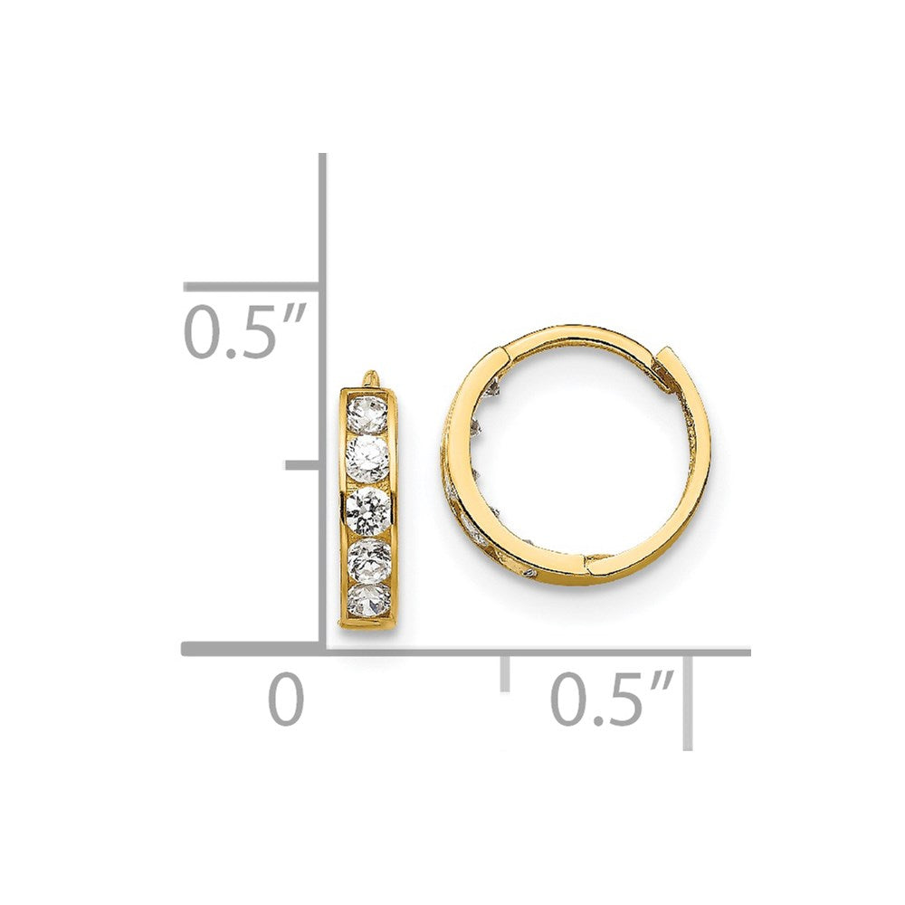 Duckling Cloud 14k Madi K CZ Children's Hinged Hoop Earrings
