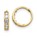 Duckling Cloud 14k Madi K CZ Children's Hinged Hoop Earrings