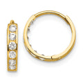 Peaches Bean 14k Madi K CZ Children's Hinged Hoop Earrings