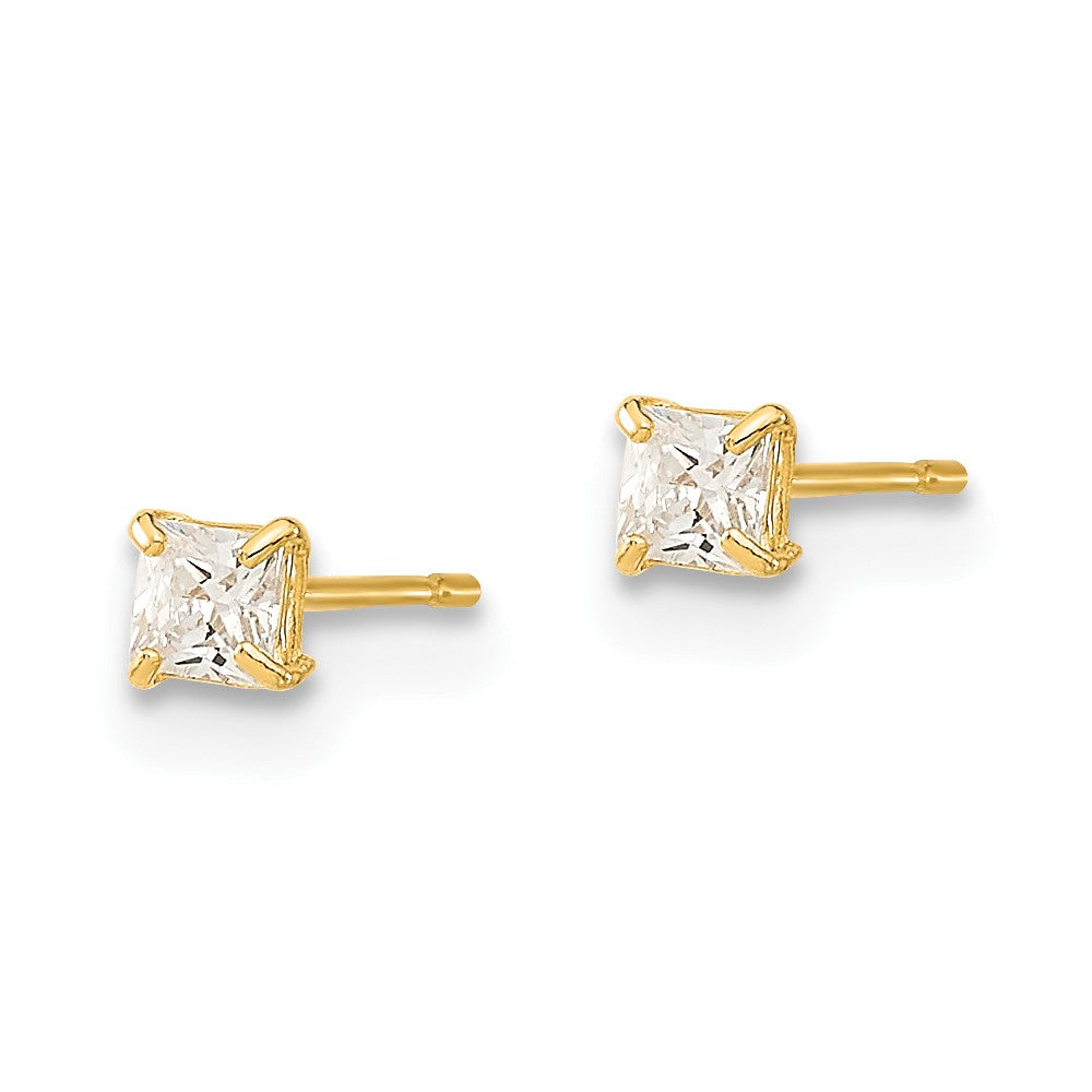 Cuddles Pie 14k Madi K 2.5mm Square CZ Basket Set Stud Earrings
