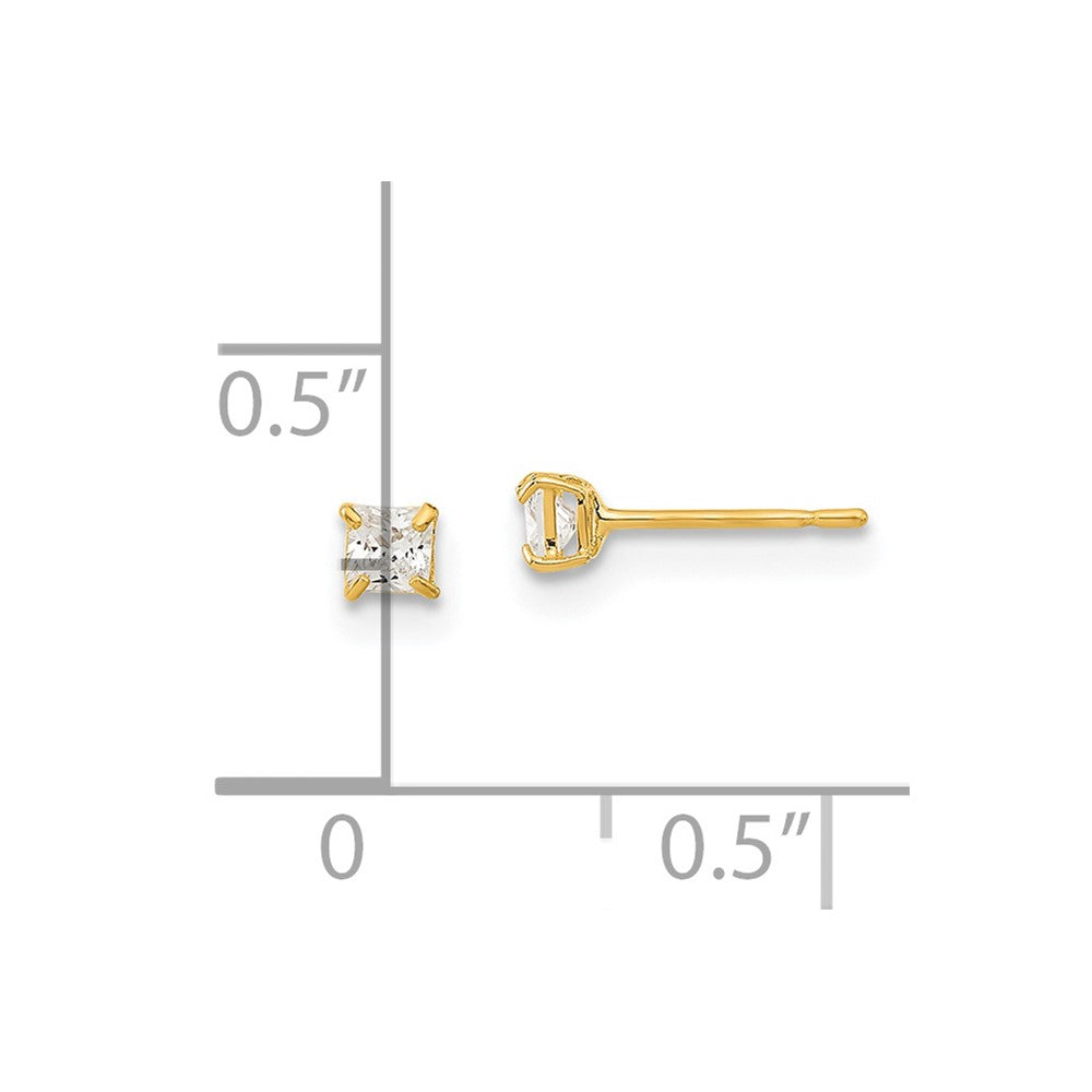 Cuddles Pie 14k Madi K 2.5mm Square CZ Basket Set Stud Earrings