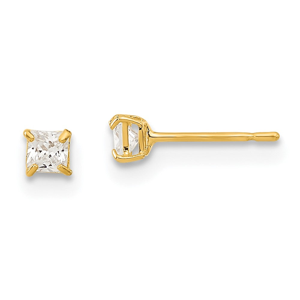 Cuddles Pie 14k Madi K 2.5mm Square CZ Basket Set Stud Earrings