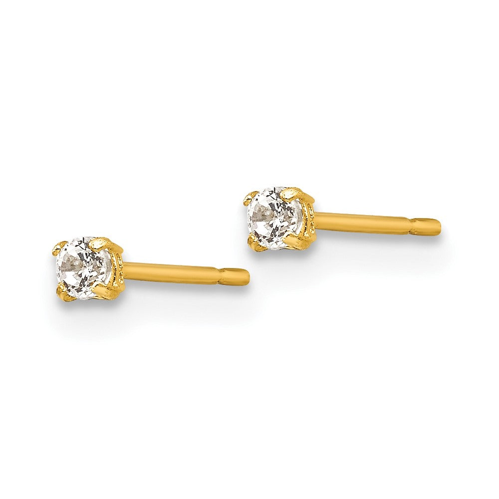Fluffy Pop 14k Madi K 2mm Round CZ Basket Set Stud Earrings