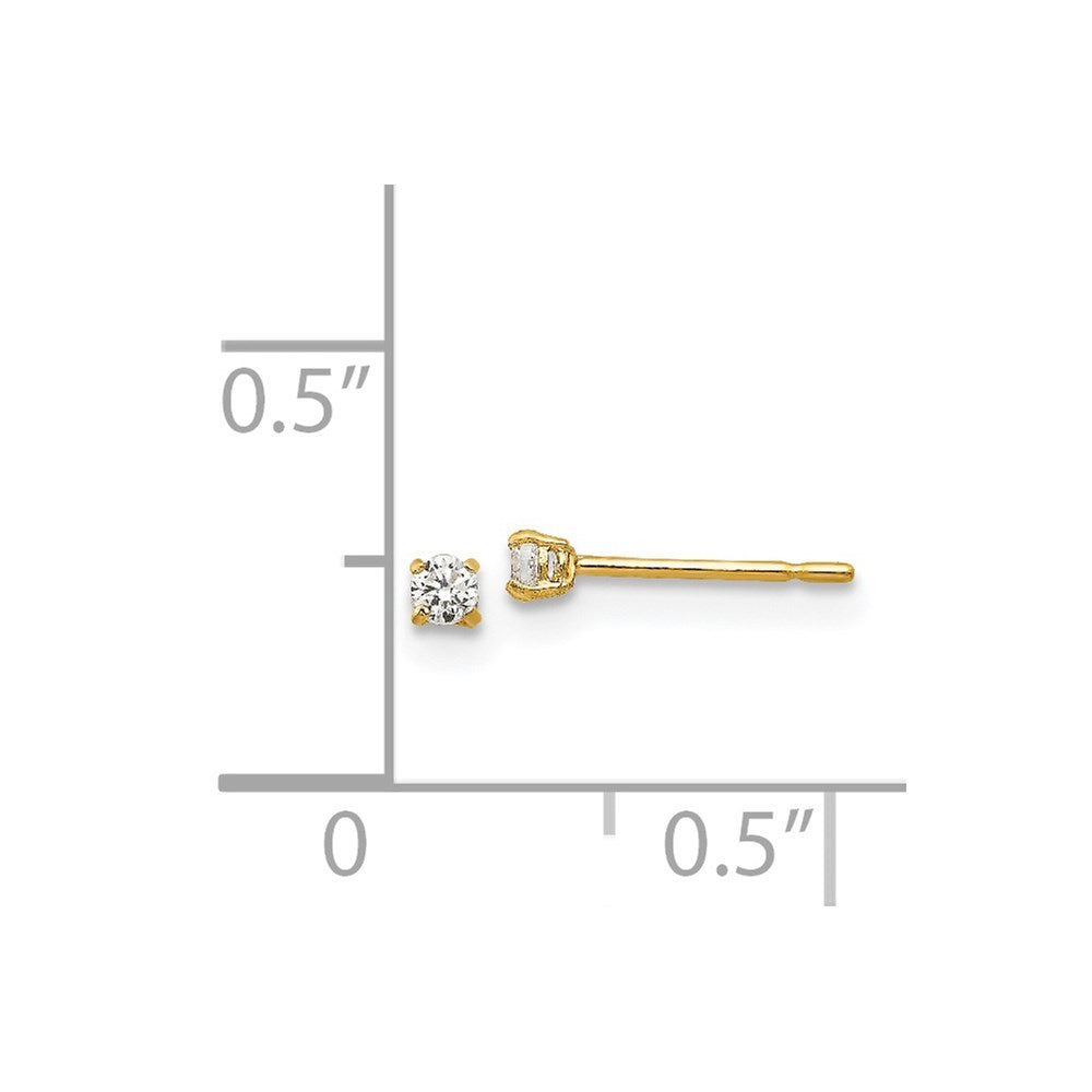 Fluffy Pop 14k Madi K 2mm Round CZ Basket Set Stud Earrings