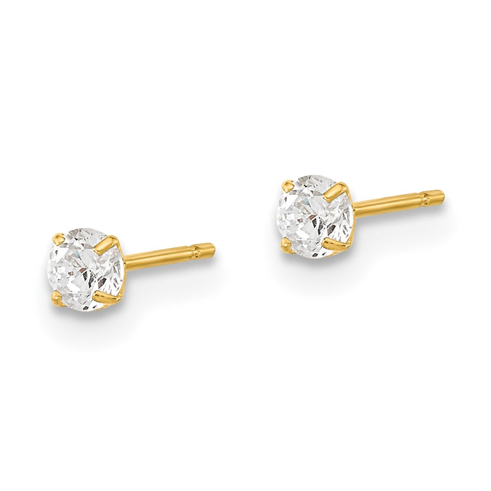 Turtle Boo 14k Madi K 3mm Round CZ Basket Set Stud Earrings