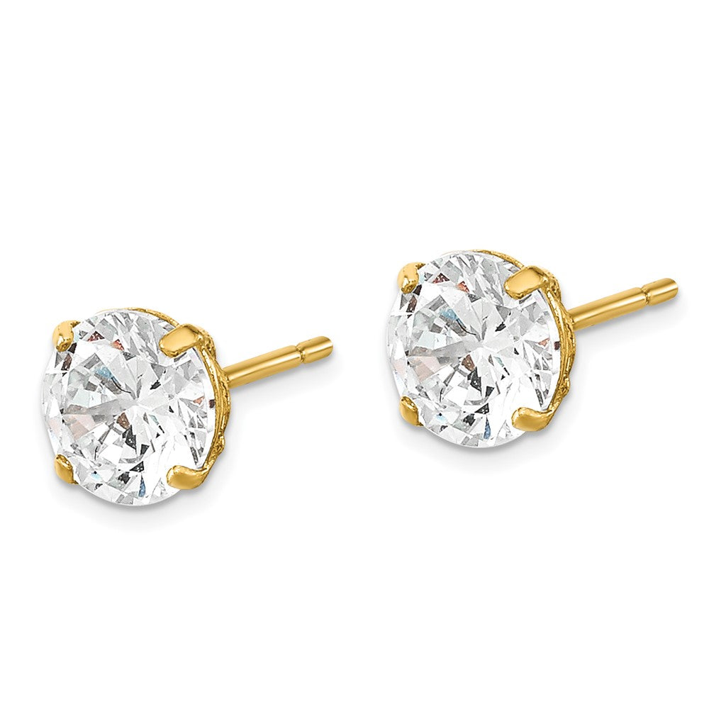 Cocoa 14k Madi K 5mm Round CZ Basket Set Stud Earrings