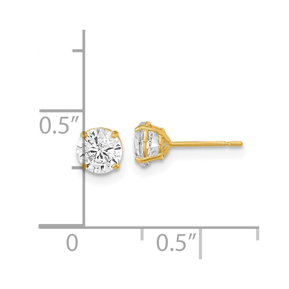 Cocoa 14k Madi K 5mm Round CZ Basket Set Stud Earrings