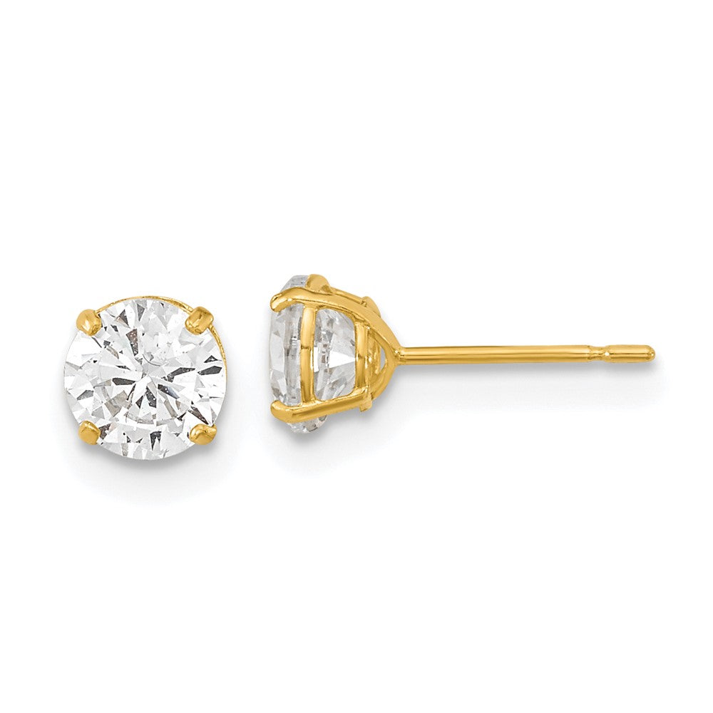 Cocoa 14k Madi K 5mm Round CZ Basket Set Stud Earrings