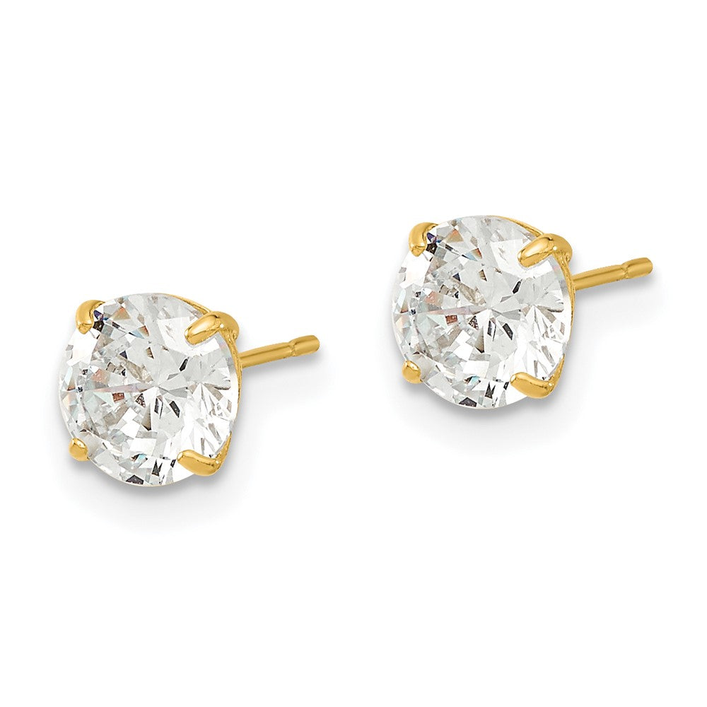 Jellybean Wink 14k Madi K 6mm Round CZ Basket Set Stud Earrings
