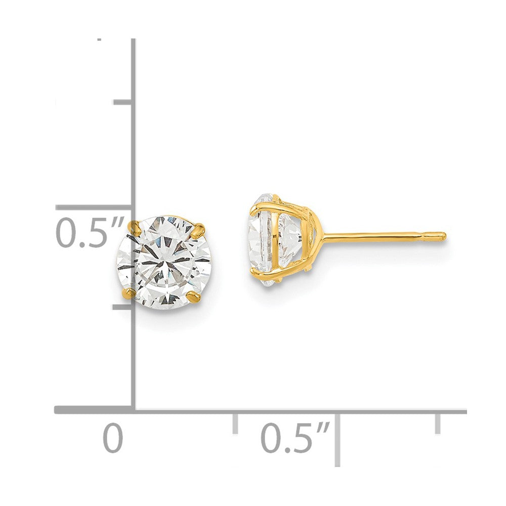 Jellybean Wink 14k Madi K 6mm Round CZ Basket Set Stud Earrings